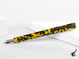 Tibaldi Perfecta Vinyl Full Yellow Fountain Pen, Palladium, PFC-R512-FP