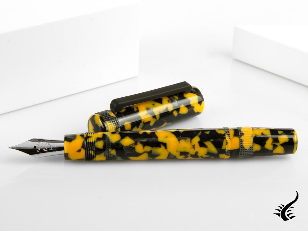 Tibaldi Perfecta Vinyl Full Yellow Fountain Pen, Palladium, PFC-R512-FP