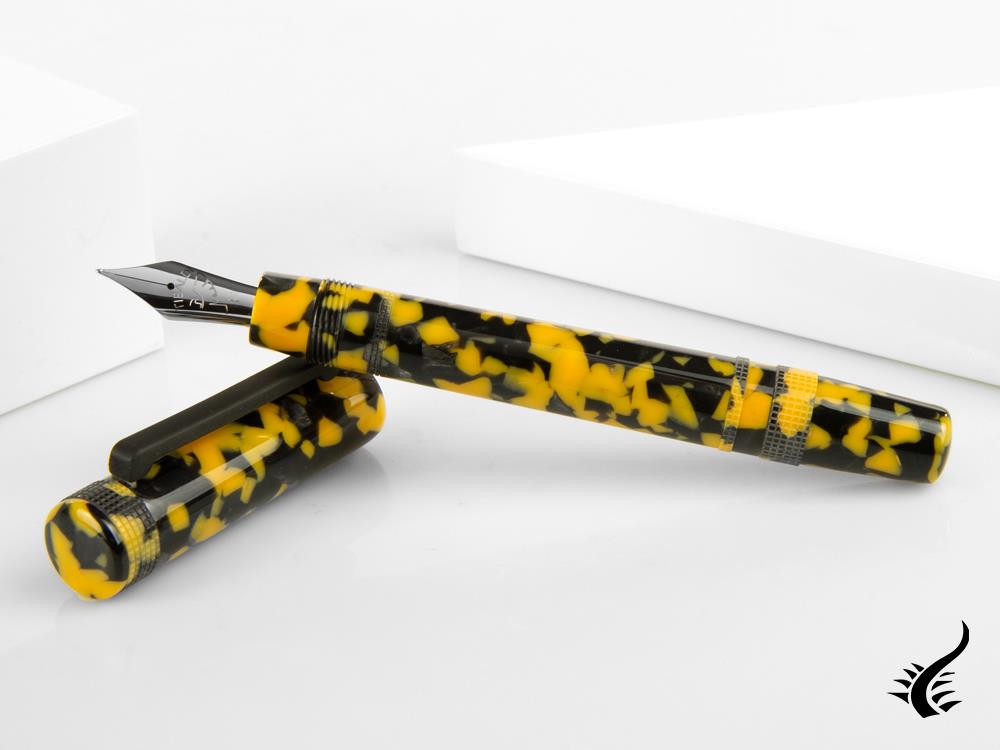 Tibaldi Perfecta Vinyl Full Yellow Fountain Pen, Palladium, PFC-R512-FP