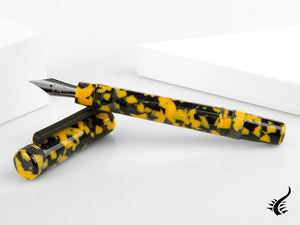 Tibaldi Perfecta Vinyl Full Yellow Fountain Pen, Palladium, PFC-R512-FP