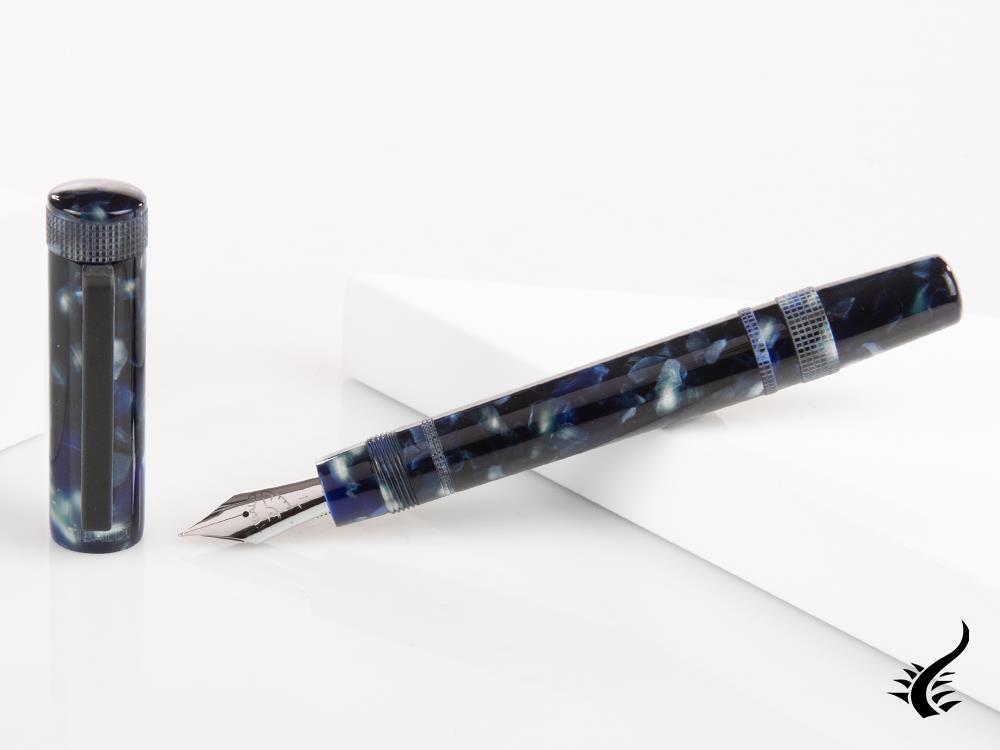 Tibaldi Perfecta Vinyl Stonewash Full Blue Fountain Pen, PFC-R781-FP