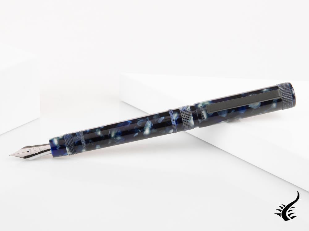 Tibaldi Perfecta Vinyl Stonewash Full Blue Fountain Pen, PFC-R781-FP