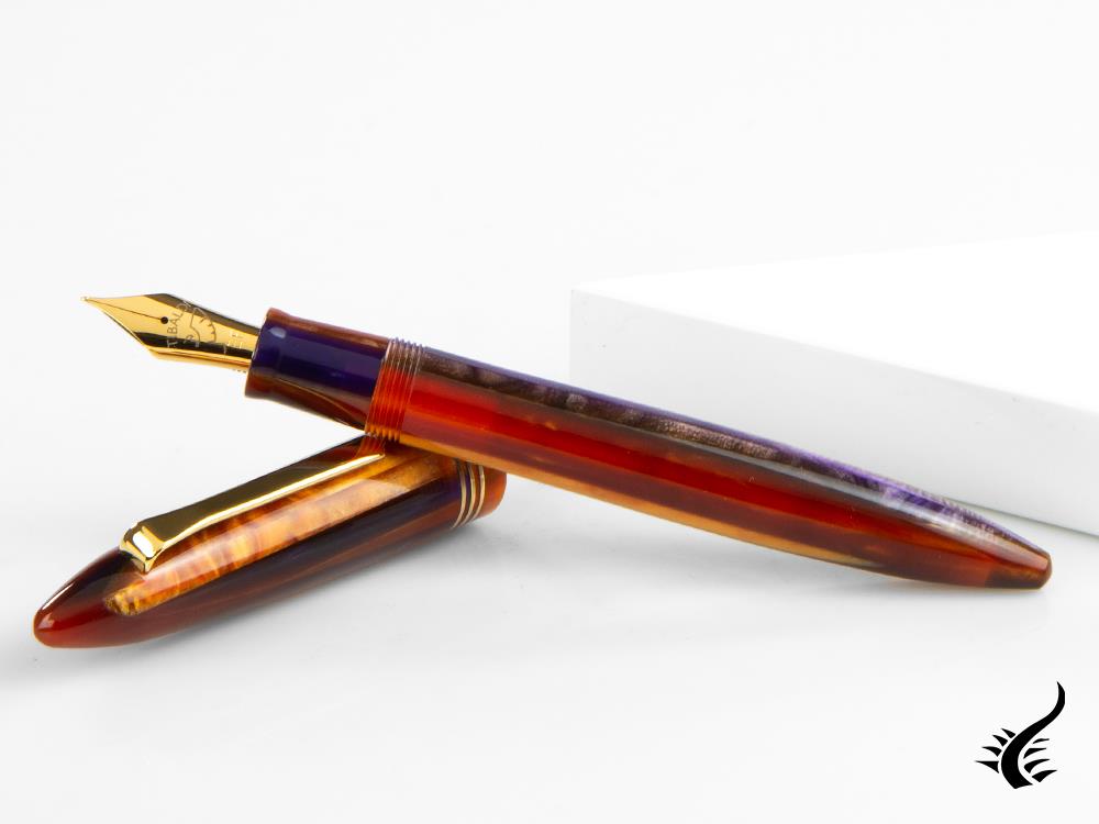 Tibaldi Seilan Bononia Fountain Pen, Purple, 18k Gold trim, BNN-107-FP