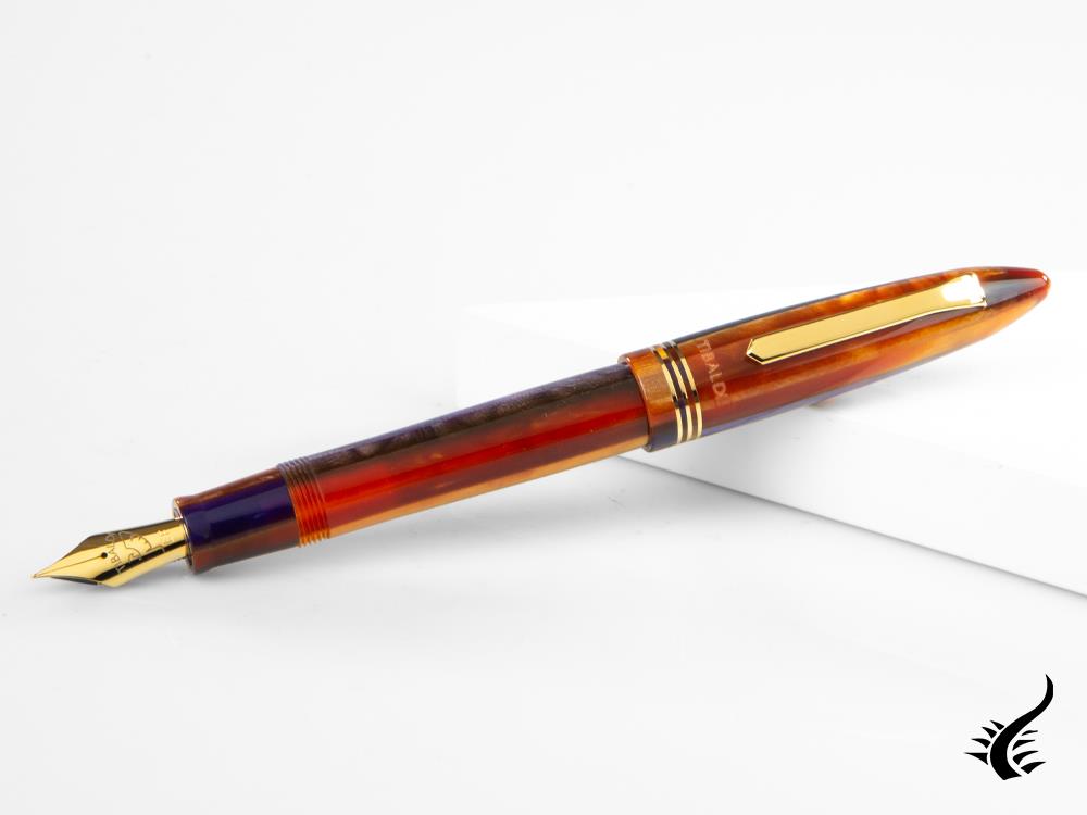 Tibaldi Seilan Bononia Fountain Pen, Purple, 18k Gold trim, BNN-107-FP