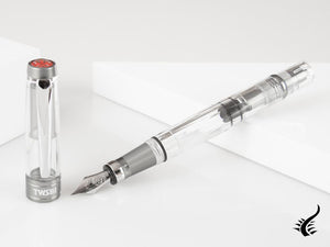 Twsbi Diamond 580 AL R Nickel Gray Fountain Pen, Transparent, M7447070