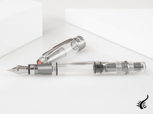 Twsbi Diamond 580 AL R Nickel Gray Fountain Pen, Transparent, M7447070