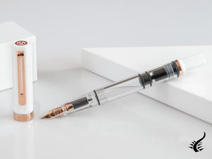 Twsbi Eco White Rose Gold Fountain Pen, Plastic, Transparent, M7447720