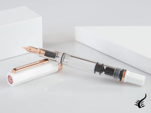 Twsbi Eco White Rose Gold Fountain Pen, Plastic, Transparent, M7447720