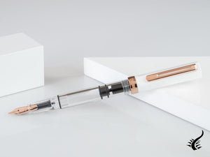 Twsbi Eco White Rose Gold Fountain Pen, Plastic, Transparent, M7447720