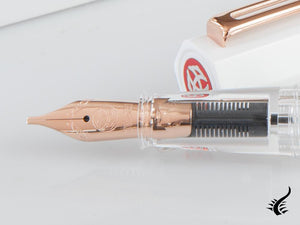 Twsbi Eco White Rose Gold Fountain Pen, Plastic, Transparent, M7447720