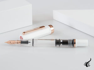 Twsbi Eco White Rose Gold Fountain Pen, Plastic, Transparent, M7447720