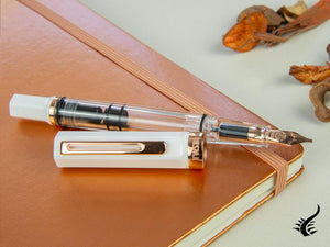 Twsbi Eco White Rose Gold Fountain Pen, Plastic, Transparent, M7447720