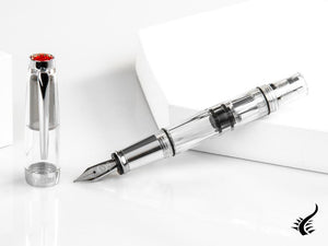 Stylo plume Twsbi Mini AL, résine, transparent, argent, M7445020