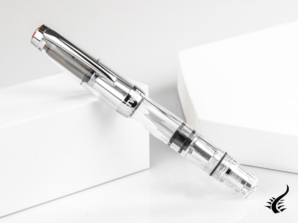 Twsbi Mini AL Fountain Pen, Resin, Transparent, Silver, M7445020