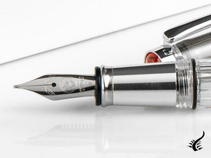 Stylo plume Twsbi Mini AL, résine, transparent, argent, M7445020