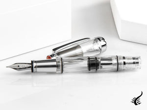 Twsbi Mini AL Fountain Pen, Resin, Transparent, Silver, M7445020