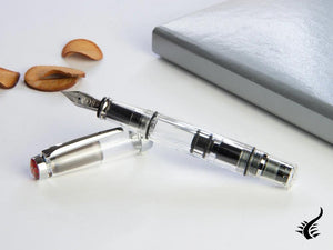 Twsbi Mini AL Fountain Pen, Resin, Transparent, Silver, M7445020