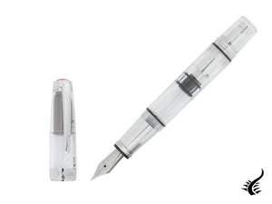 Twsbi Mini AL Fountain Pen, Resin, Transparent, Silver, M7445020