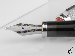 Stylo plume transparent Twsbi VAC 700R, résine, métal, transparent/noir