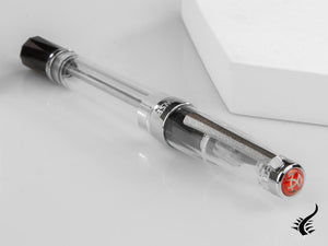 Stylo plume transparent Twsbi VAC 700R, résine, métal, transparent/noir