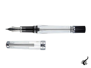 Stylo plume transparent Twsbi VAC 700R, résine, métal, transparent/noir