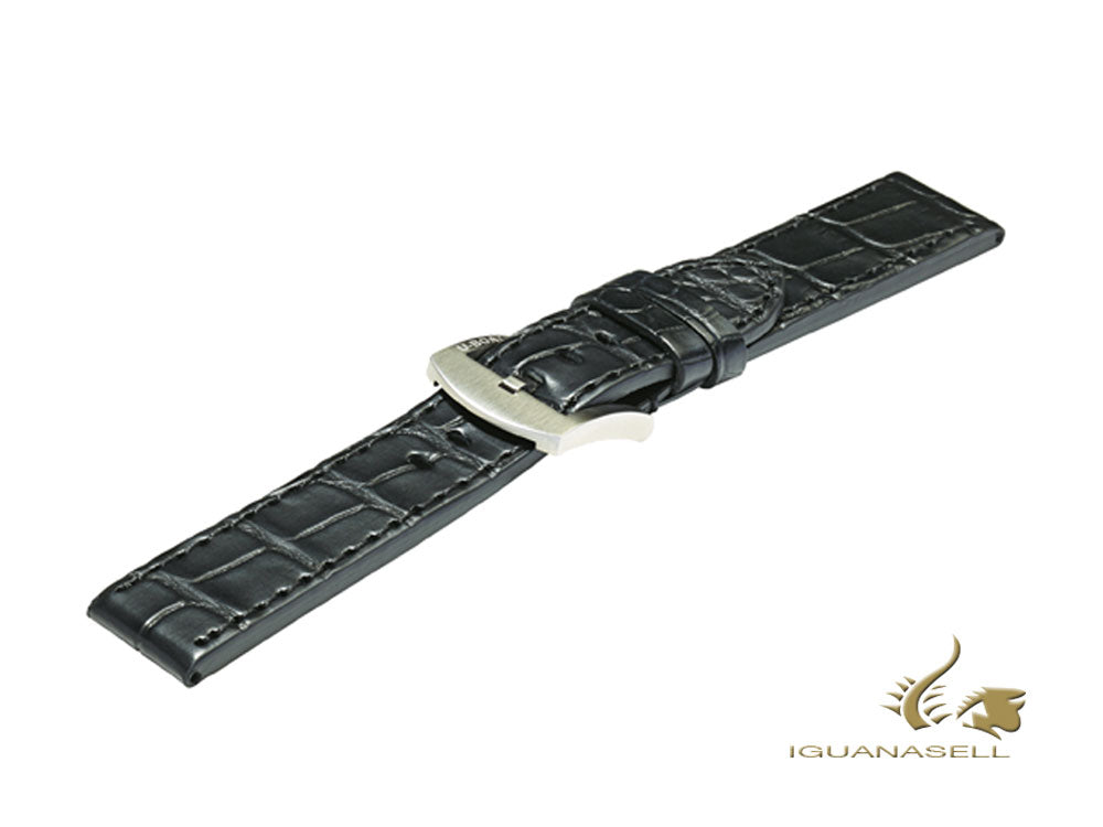 U-Boat Accesorios Strap, Alligator, Black, 20 mm., Stainless Steel, 6593