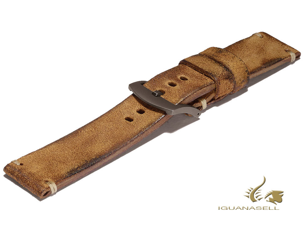 U-Boat Accesorios Strap, Leather, Cotton, Brown, 23mm., Stainless Steel, 6963