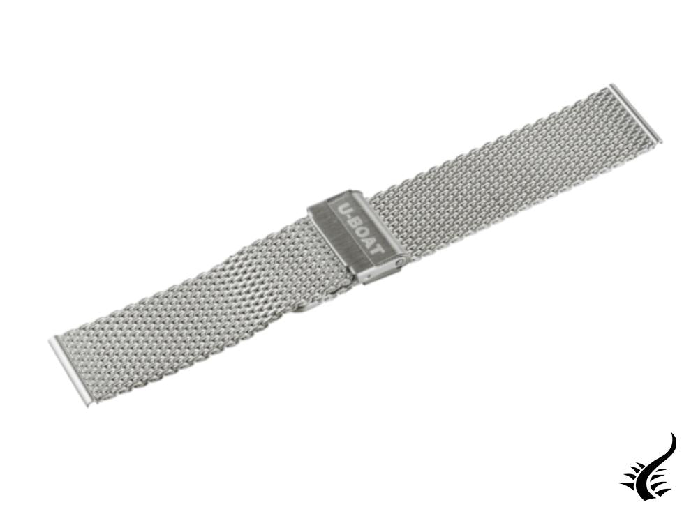 U-Boat Accesorios Strap, Mesh strap, Silver, 22mm, Stainless Steel, 8533