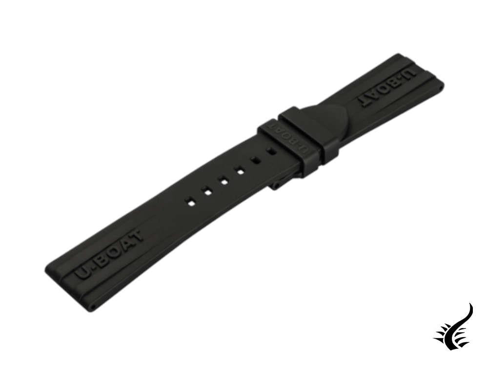 U-Boat Accesorios Strap, Rubber, Rubber, Black, 22mm, 8351/Z