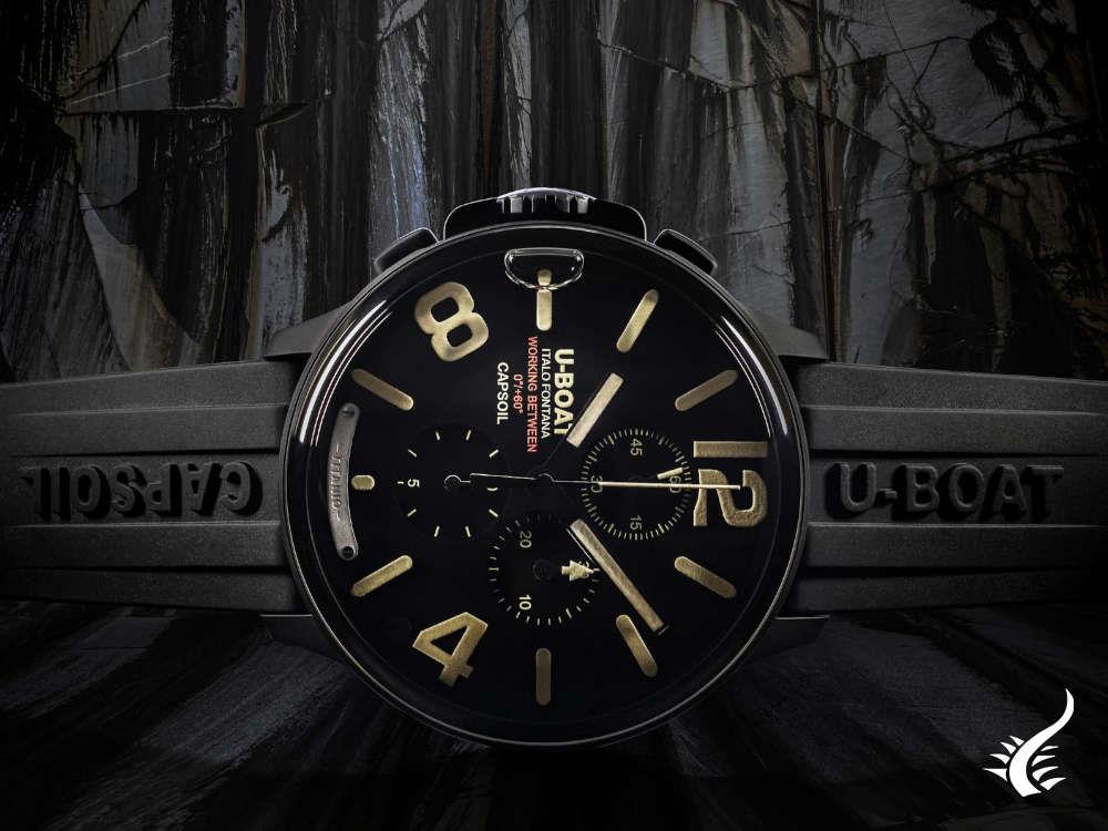 U-Boat Capsoil Chrono DLC Quartz Watch, Titanium, 45 mm, Limited Edition, 8896