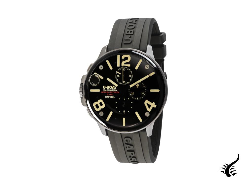 U-Boat Capsoil Chrono SS Quartz Watch, Black, 45 mm, 8111/C