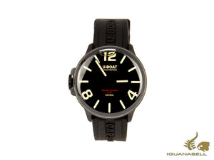 Montre à quartz DLC U-Boat Capsoil, acier inoxydable 316L, noir, 45 mm, 8108/A