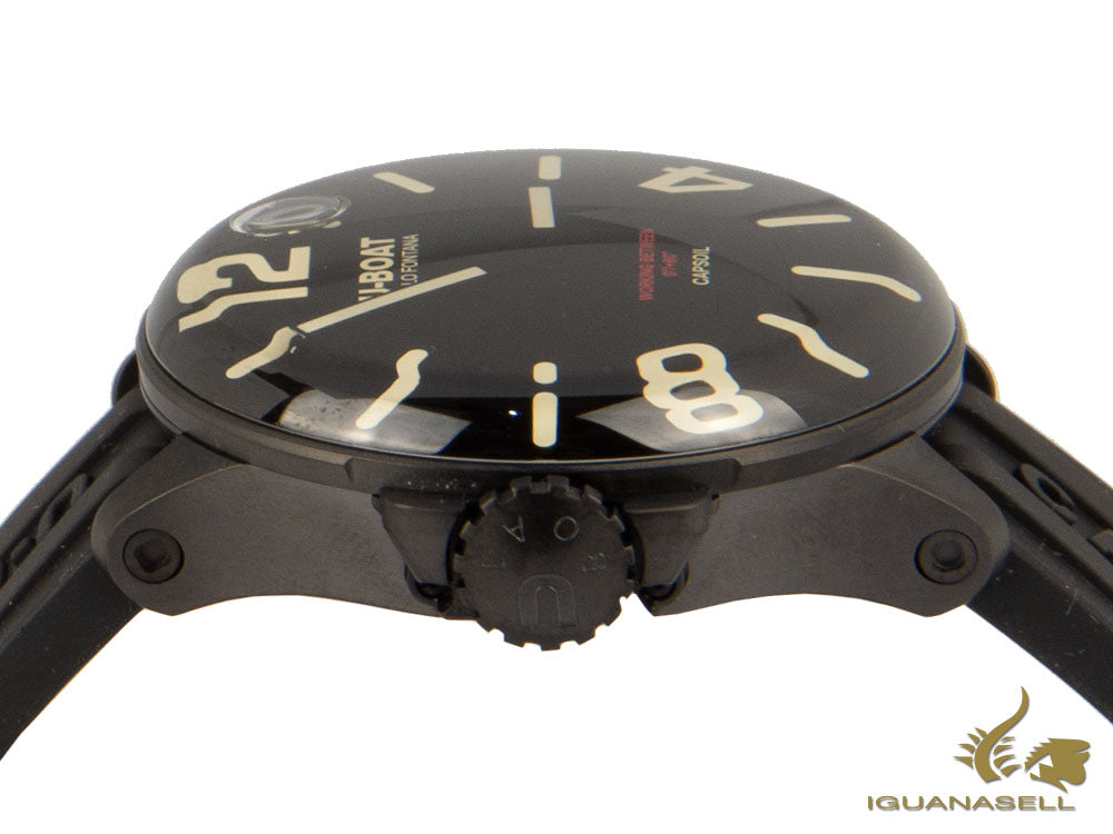 Montre à quartz DLC U-Boat Capsoil, acier inoxydable 316L, noir, 45 mm, 8108/A