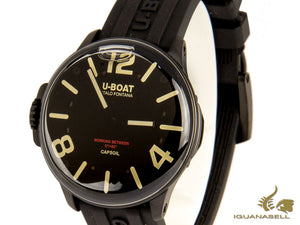 Montre à quartz DLC U-Boat Capsoil, acier inoxydable 316L, noir, 45 mm, 8108/A