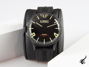 U-Boat Capsoil Darkmoon 44 IPB Quartz Watch, Black, 44 mm, Rubber, 8464/A