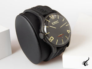 Montre à quartz U-Boat Capsoil Darkmoon 44 IPB, noire, 44 mm, caoutchouc, 8464/A