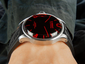 Montre à quartz SS Capsoil Darkmoon 44 Red SS de U-Boat, noire, 44 mm, 8465/A