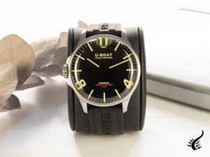 Montre à quartz U-Boat Capsoil Darkmoon 44 SS, caoutchouc, noir, 44 mm, 8463/A