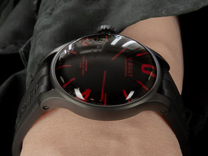 Montre à quartz IPB Capsoil Darkmoon Red 44 de U-Boat, noire, 44 mm, 8466/A