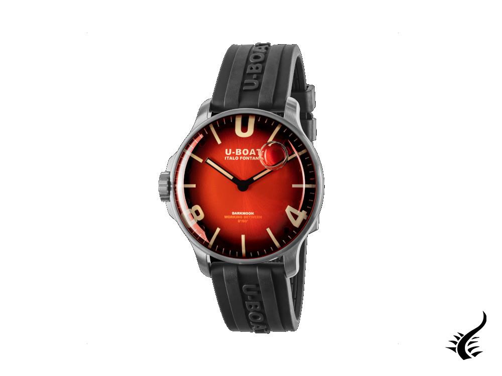 Montre à quartz SS Capsoil Darkmoon Soleil Red de U-Boat, rouge, 44 mm, 8701