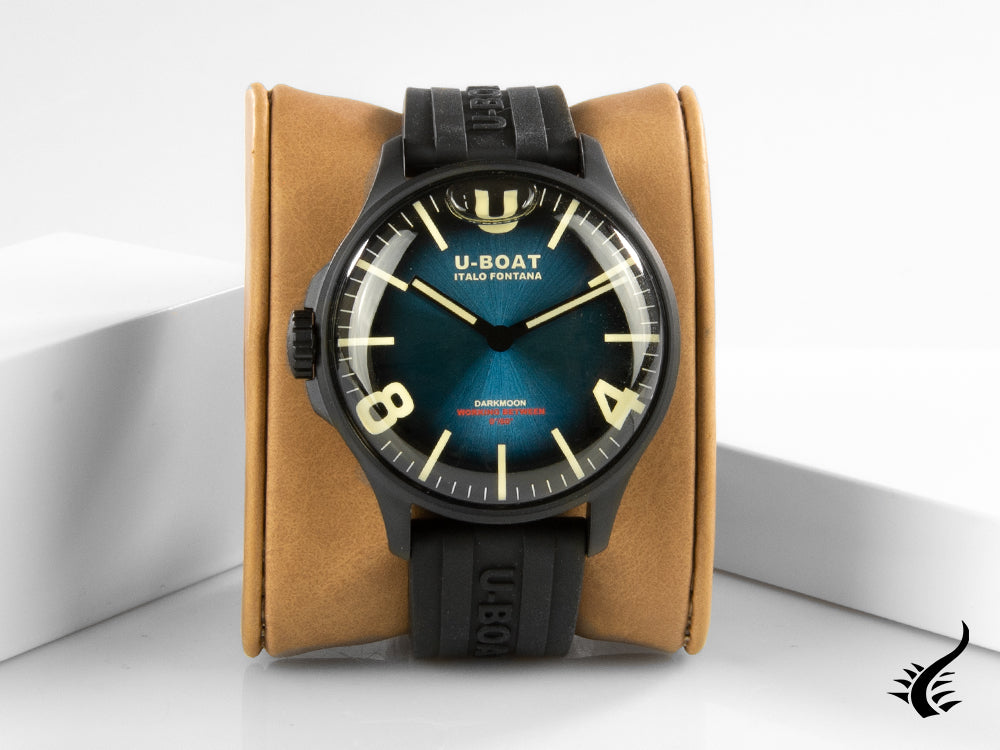 Montre à quartz IP bleue U-Boat Capsoil Darkmoon Soleil, 44 mm, 8700