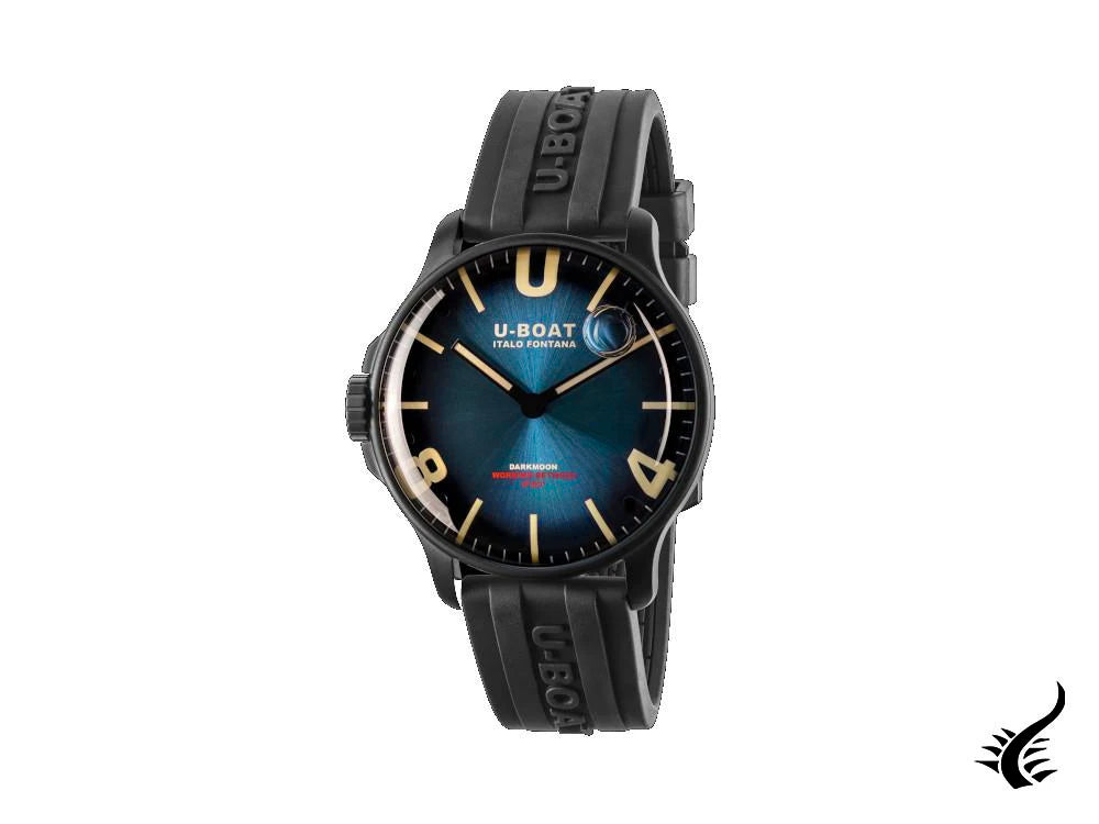 Montre à quartz IP bleue U-Boat Capsoil Darkmoon Soleil, 44 mm, 8700