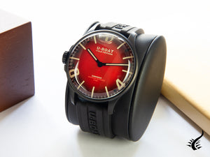 Montre à quartz IPB rouge U-Boat Capsoil Darkmoon Soleil, 44 mm, 8697