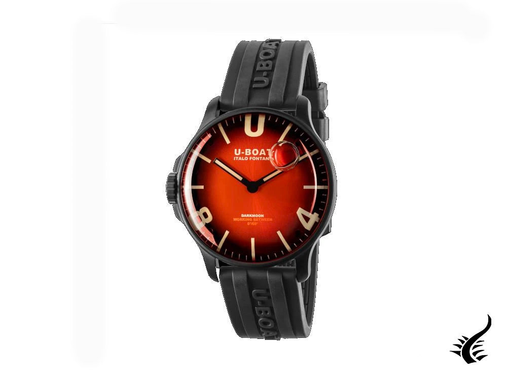 Montre à quartz IPB rouge U-Boat Capsoil Darkmoon Soleil, 44 mm, 8697