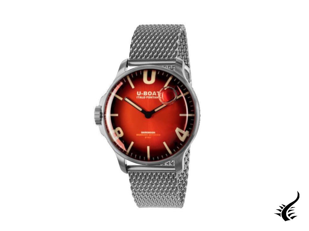 U-Boat Capsoil Darkmoon Soleil Red SS Quartz Watch, 44 mm, 8701/MT