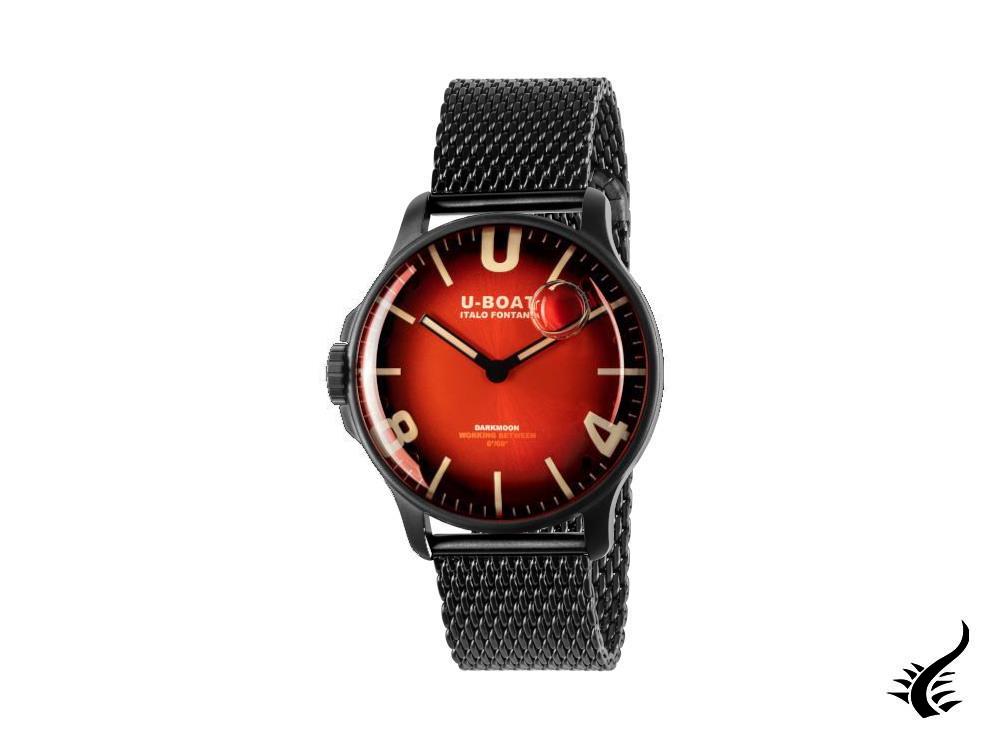 Montre à quartz IPB rouge Capsoil Darkmoon Soleil de U-Boat, 44 mm, 8697/MT