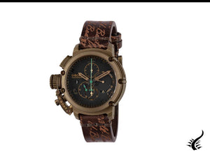 Montre automatique U-Boat Chimera Green Chrono Bronze, noire, 46 mm, édition limitée, 8526