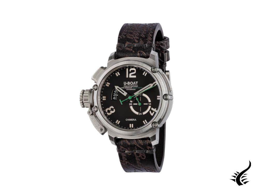 Montre automatique U-Boat Chimera Green SS, noire, 46 mm, édition limitée, 8529