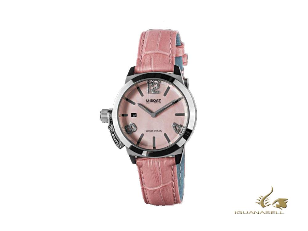 U-Boat Classico 38 Ladies Quartz Watch, 38mm, Pink Mother of pearl, 8480