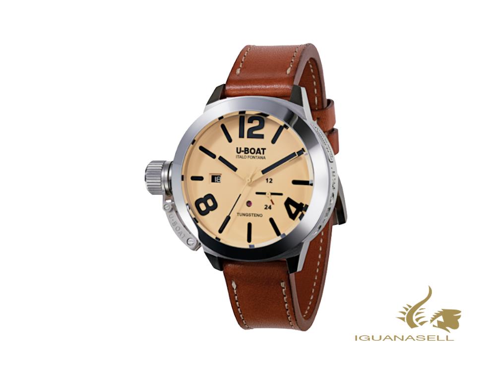 Montre automatique U-Boat Classico Movelock, tungstène, beige, 45 mm, 8071